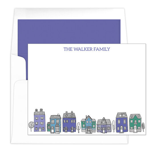 Peri Row Houses Flat Note Cards